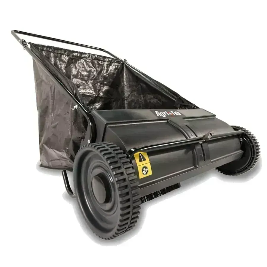 Agri-Fab 26 inch Push Lawn Sweeper 45-0218 with black housing and collection bag